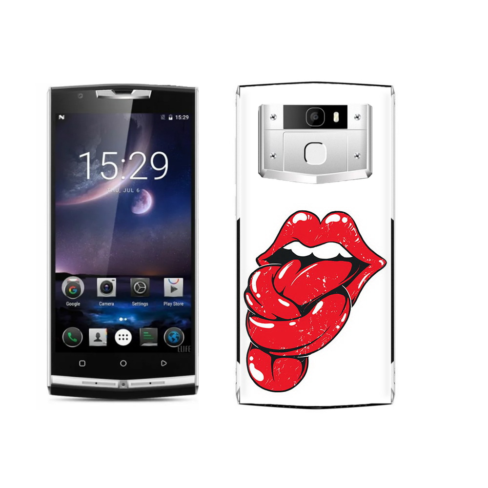 

Чехол MyPads Tocco для Oukitel K10000 Pro яркие губы с языком, Прозрачный, Tocco