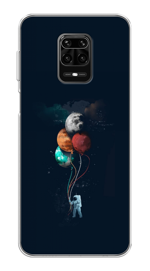 

Чехол на Xiaomi Redmi Note 9 Pro/9S "Космонавт с шариками", Разноцветный, 38050-4