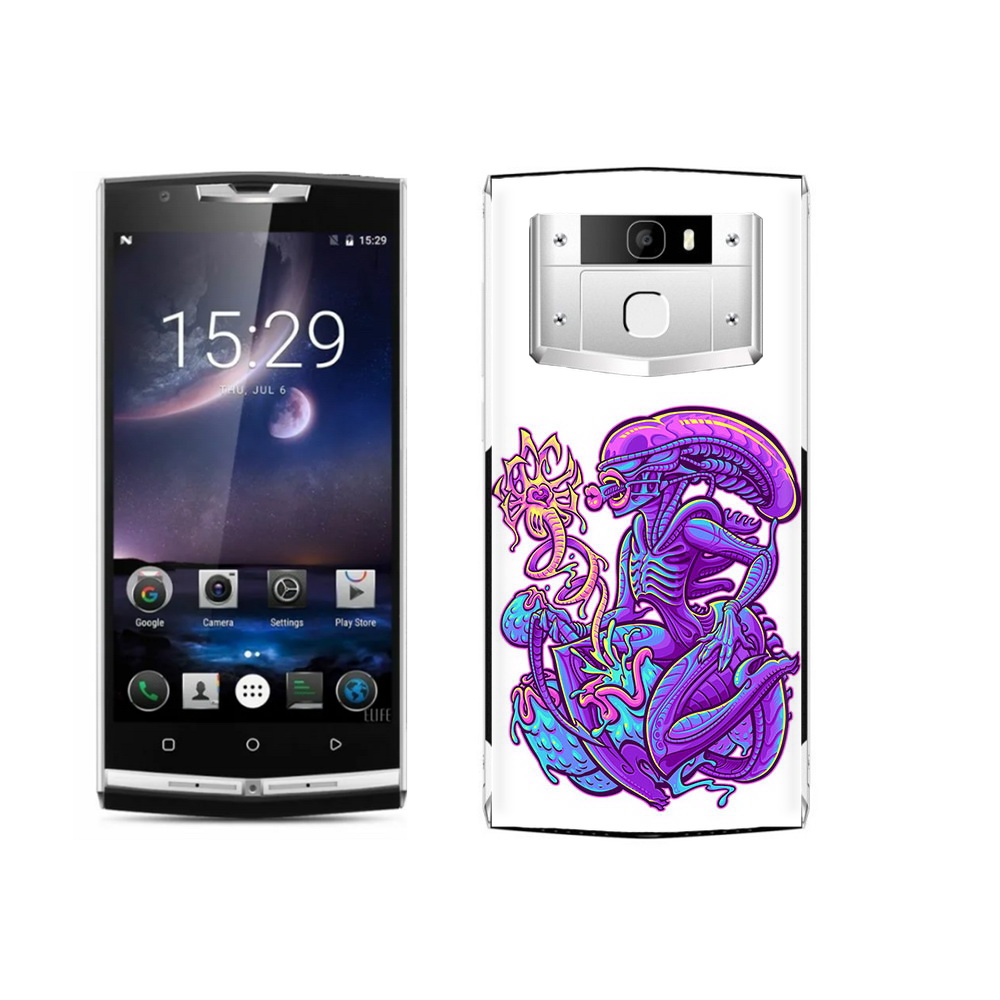 

Чехол MyPads Tocco для Oukitel K10000 Pro чужой фиолетовый цвет, Прозрачный, Tocco