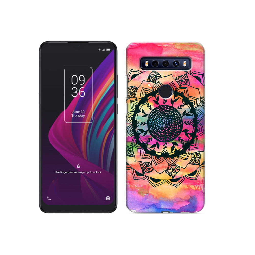 

Чехол MyPads Tocco для TCL 10 SE яркая абстракция круглый цветок, Прозрачный, Tocco