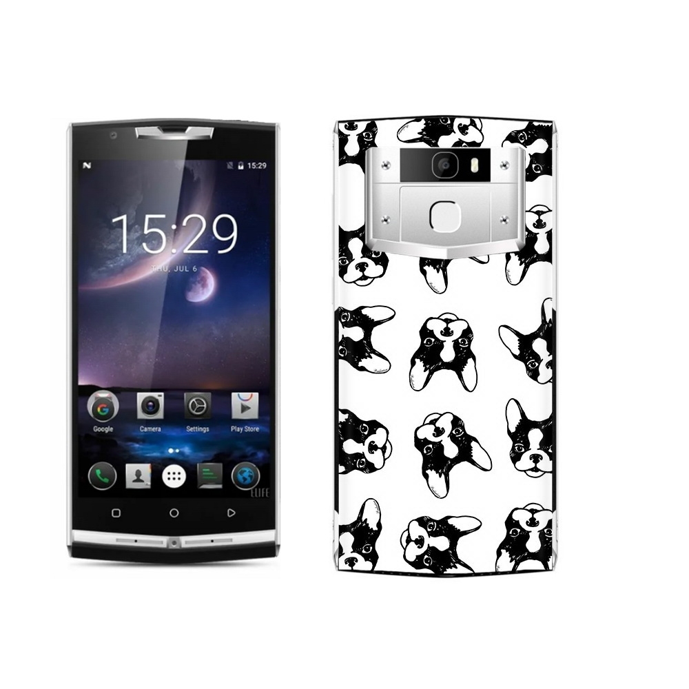 

Чехол MyPads Tocco для Oukitel K10000 Pro черно белые собачки, Прозрачный, Tocco
