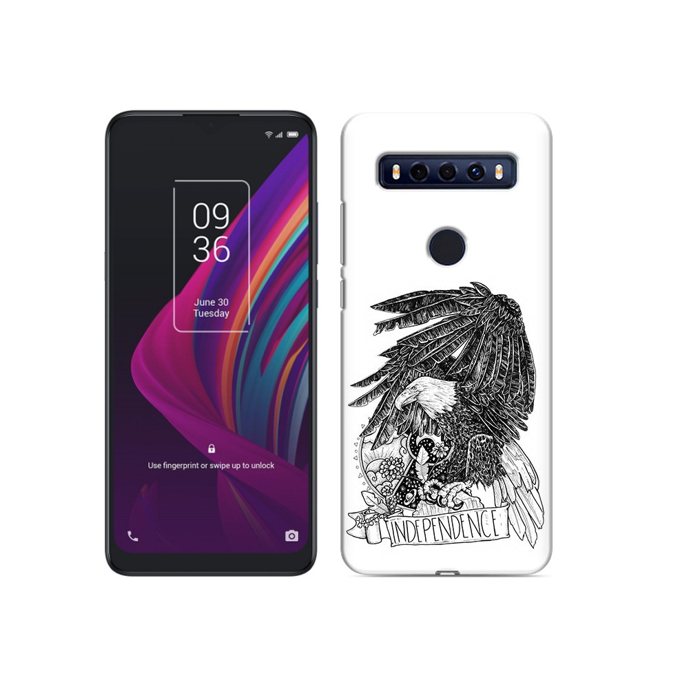 

Чехол MyPads Tocco для TCL 10 SE черно белый сокол, Прозрачный, Tocco