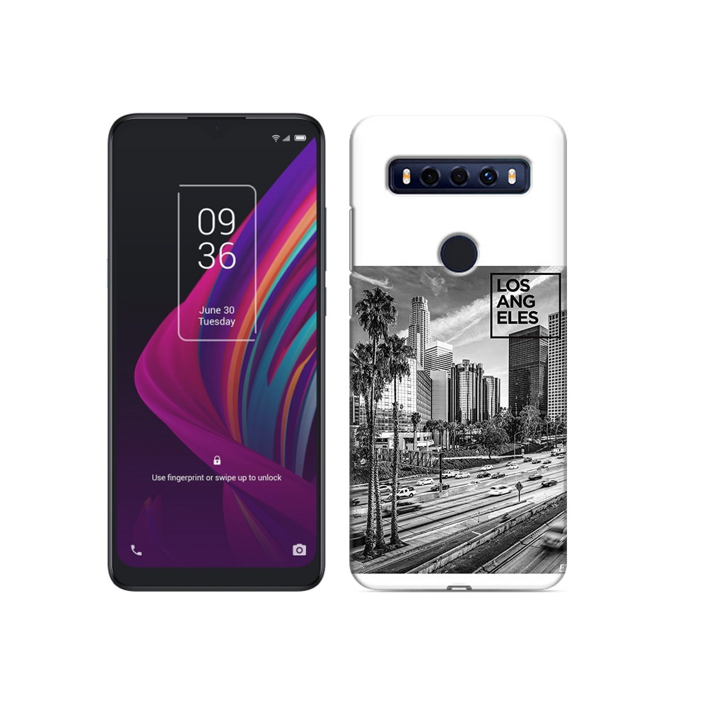 

Чехол MyPads Tocco для TCL 10 SE черно белый лос анджелес, Прозрачный, Tocco