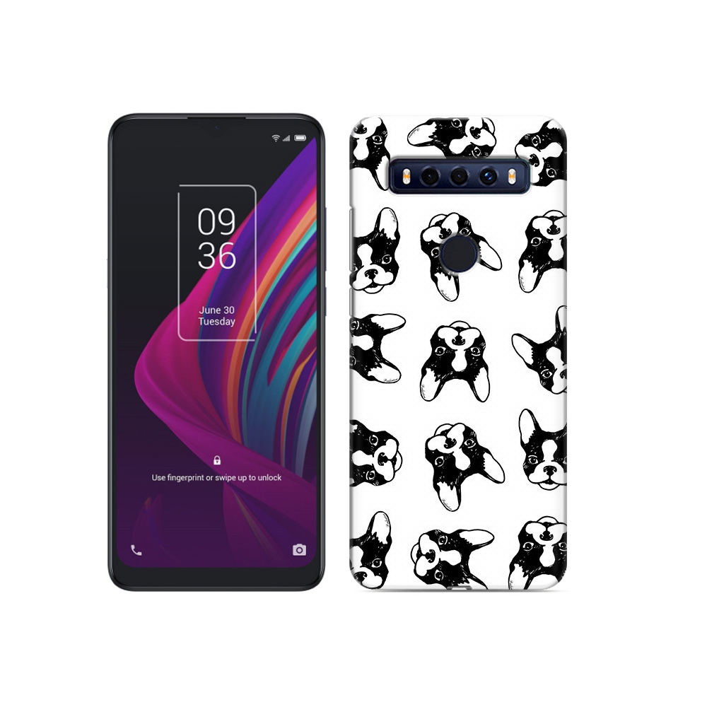 

Чехол MyPads Tocco для TCL 10 SE черно белые собачки, Прозрачный, Tocco