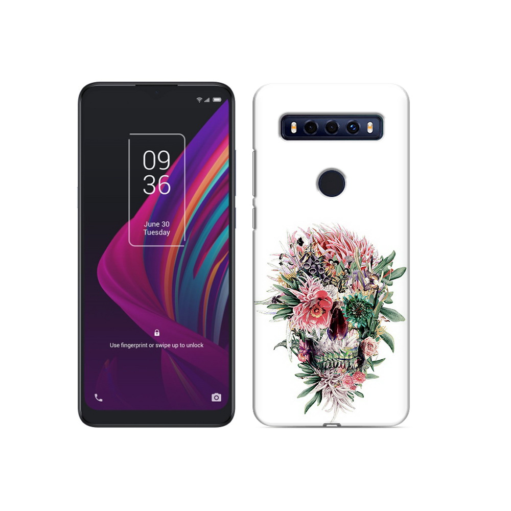 

Чехол MyPads Tocco для TCL 10 SE череп из цветов, Прозрачный, Tocco