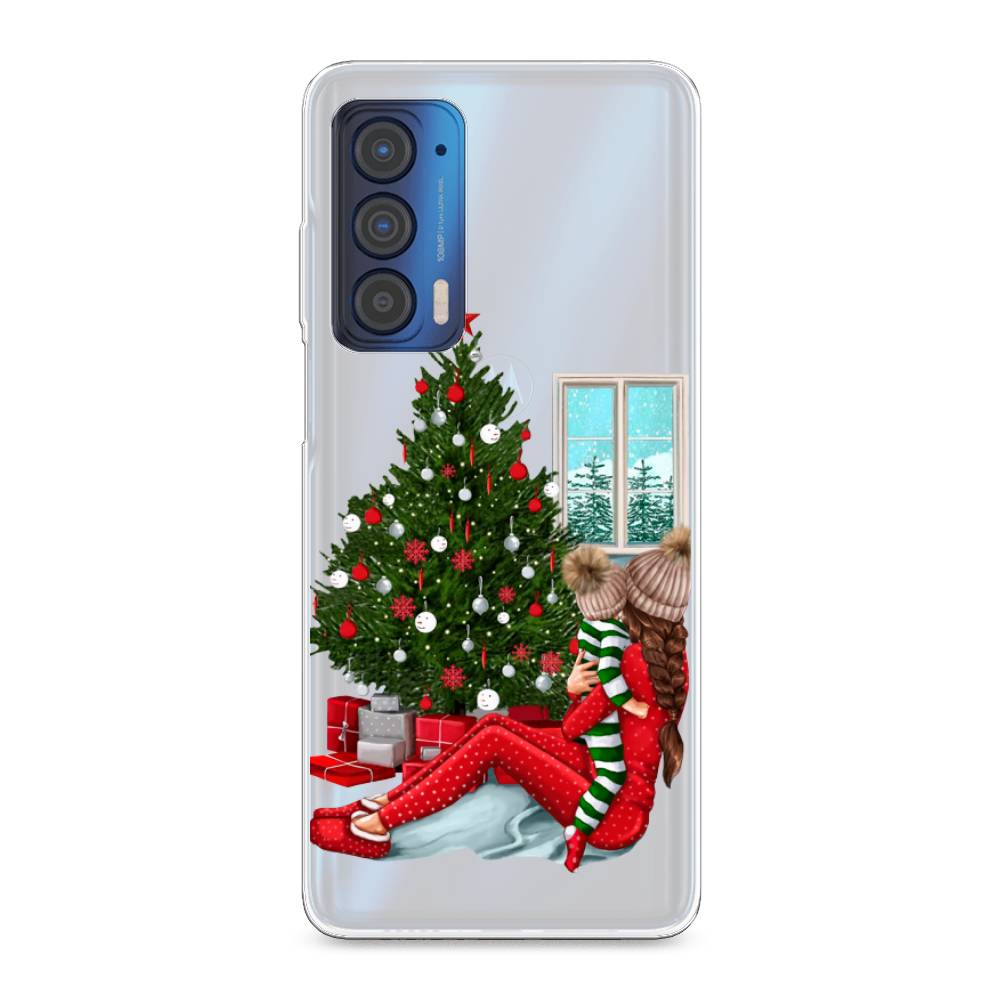 

Чехол на Motorola Edge (2021) "Новый год с мамой", Красный;зеленый;голубой, 242950-6
