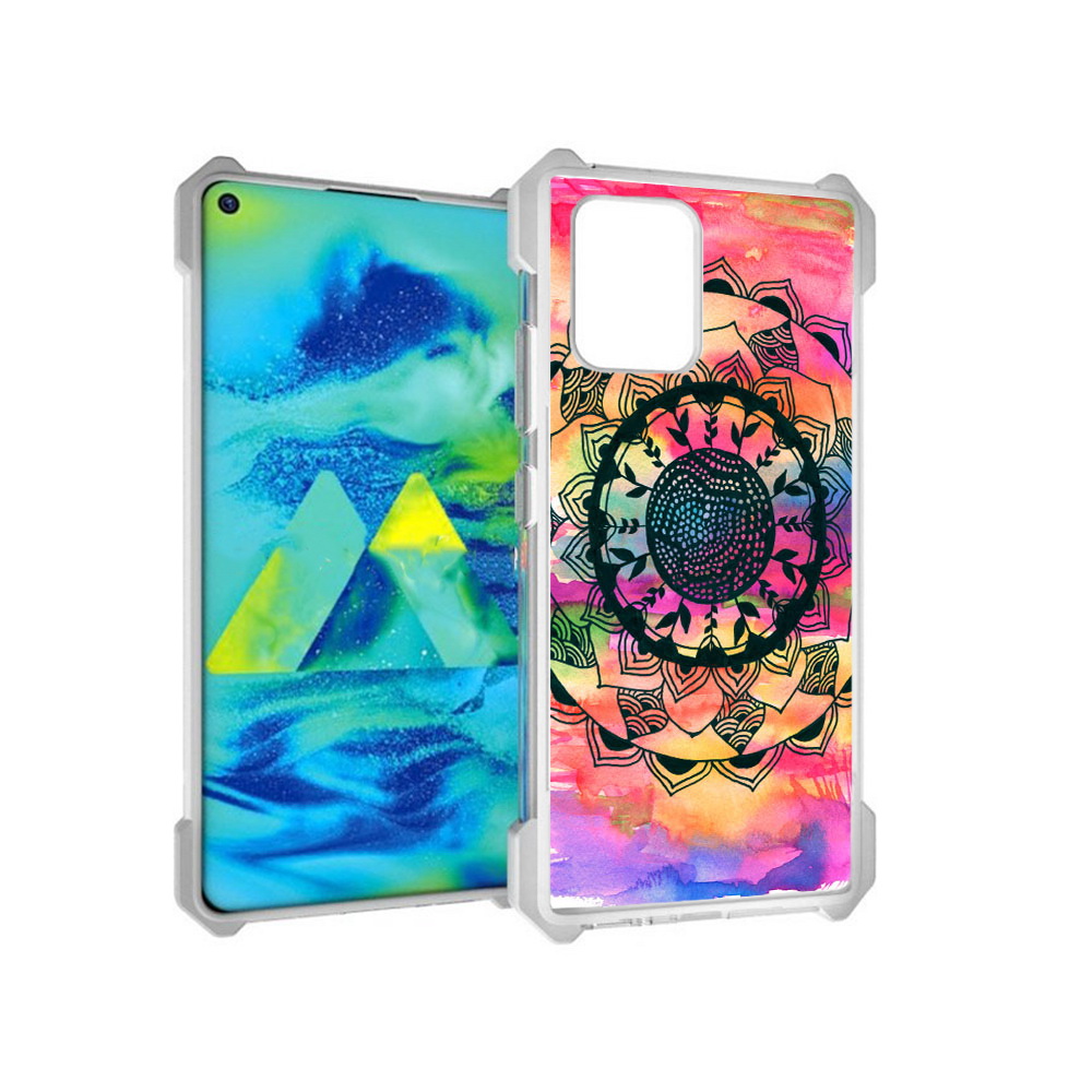 

Чехол MyPads Tocco для Samsung Galaxy S10 Lite яркая абстракция круглый цветок, Прозрачный, Tocco