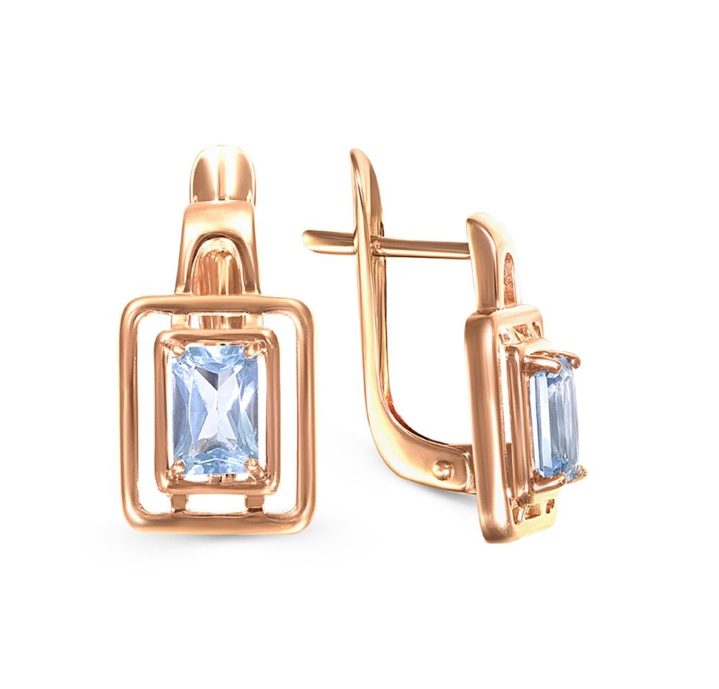 

Серьги из красного золота с топазом NEWGOLD 102000293104ts, 102000293104ts