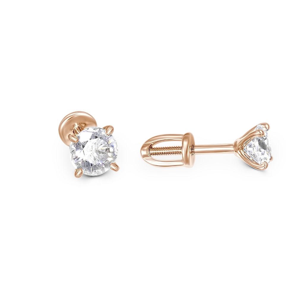 

Серьги пусеты из красного золота с swarovski NEWGOLD 096151_07_01_005_0696, 096151_07_01_005_0696