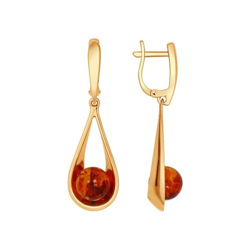 

Серьги женские из серебра SOKOLOV 93020626, янтарь, 93020626