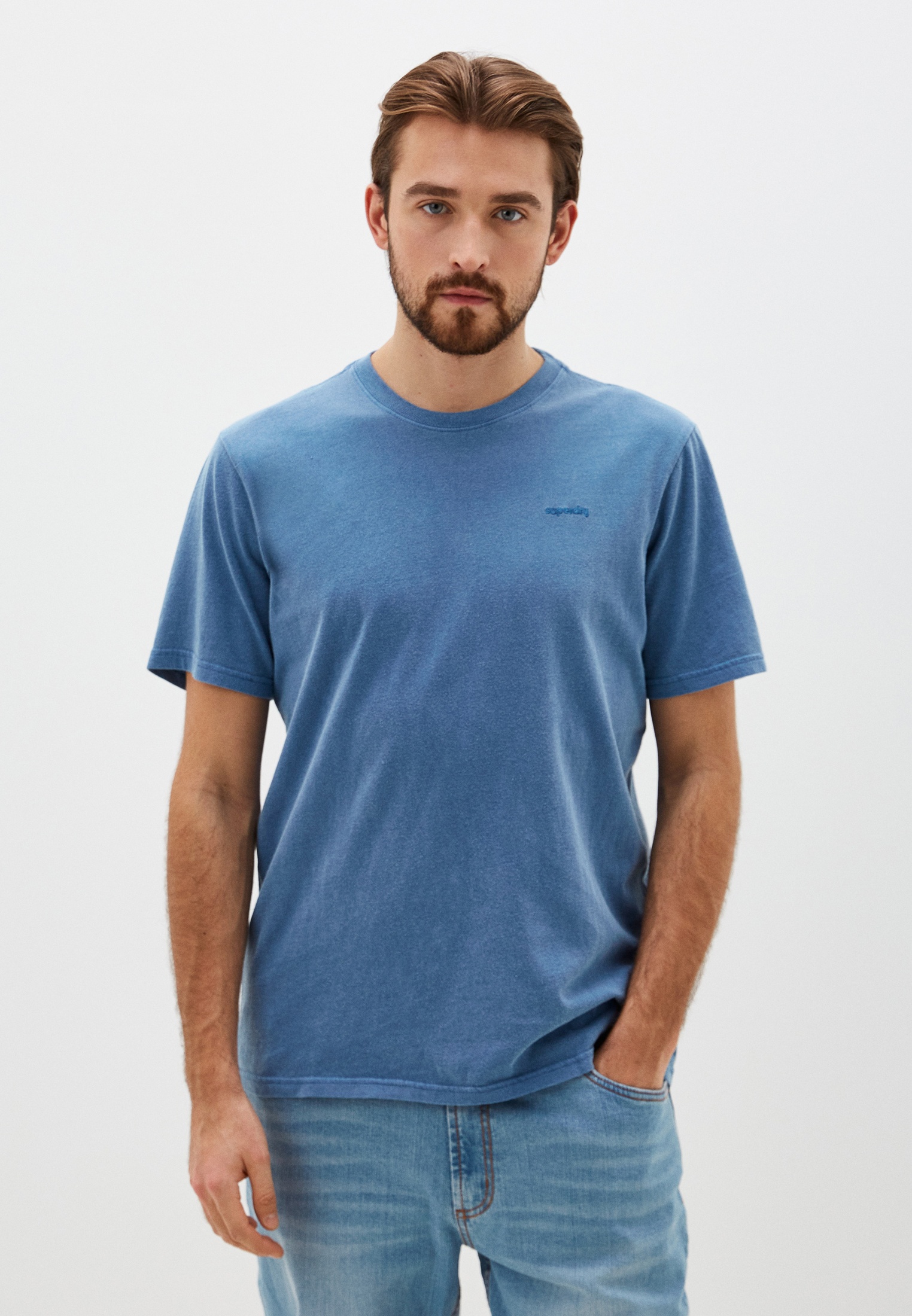 

Футболка мужская Superdry M1011572A голубая S, Голубой, M1011572A