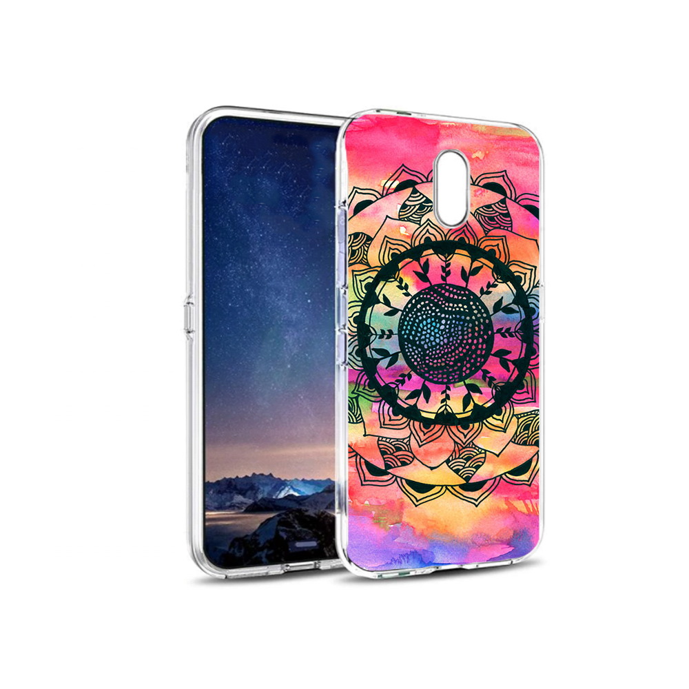 

Чехол MyPads Tocco для BQ 5016G яркая абстракция круглый цветок, Прозрачный, Tocco