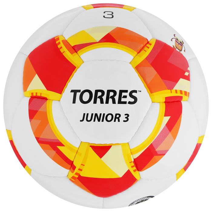 фото Мяч футбольный torres junior-3, pu, ручная сшивка, 32 панели, размер 3