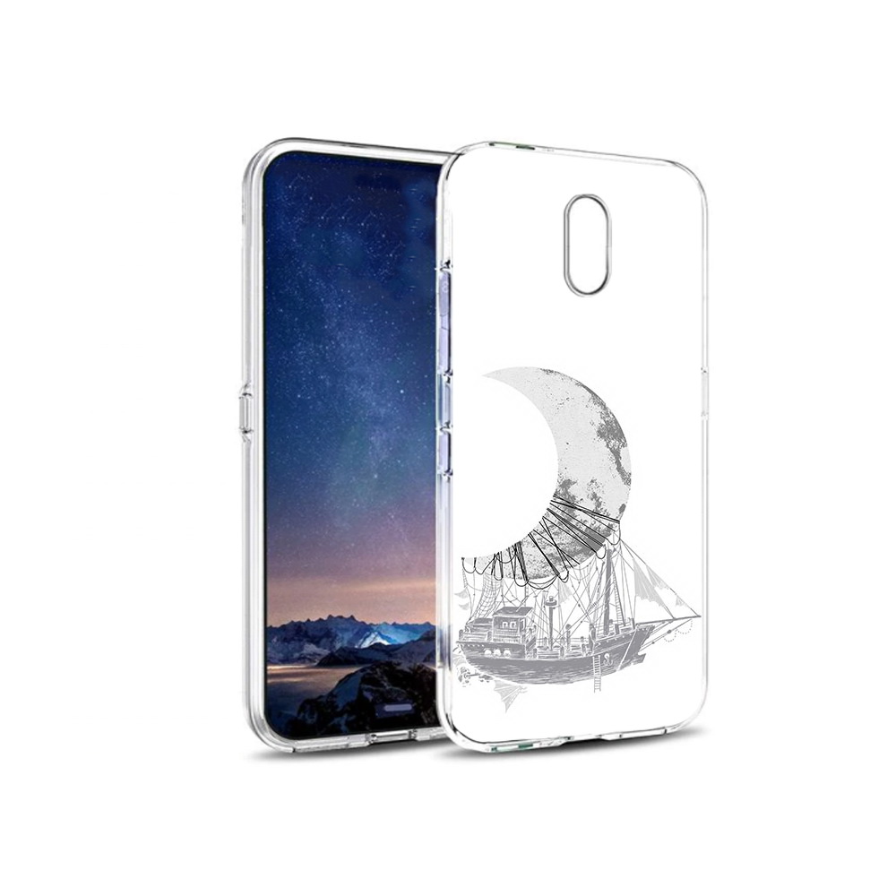 

Чехол MyPads Tocco для BQ 5016G черно белый корабль полумесяц, Прозрачный, Tocco