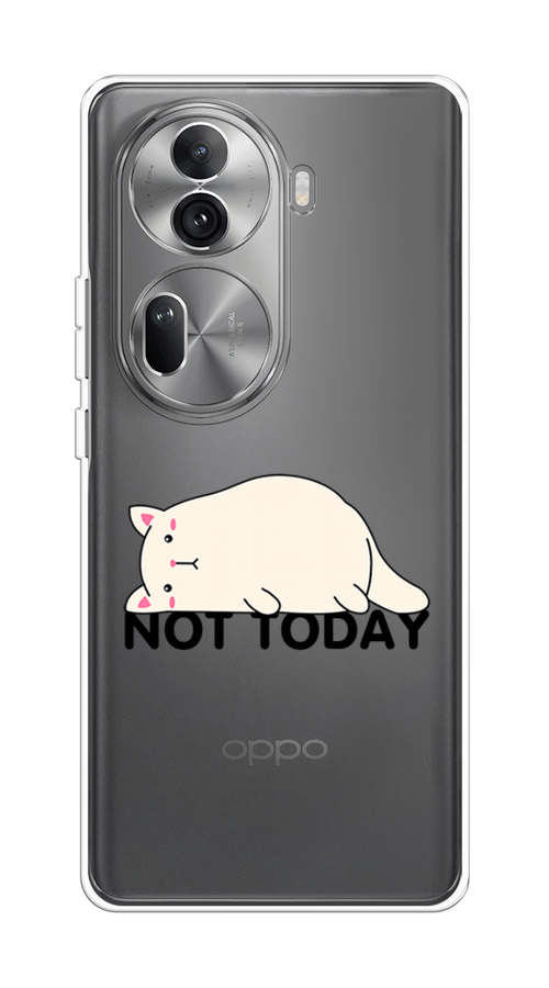 

Чехол на Oppo Reno 11 Pro (Global) "Cat not today", Белый;розовый;черный, 2515950-1