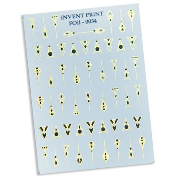 

Фольгированный слайдер iNVENT PRiNT Геометрические фигуры, FOiL-034, Золотистый;черный
