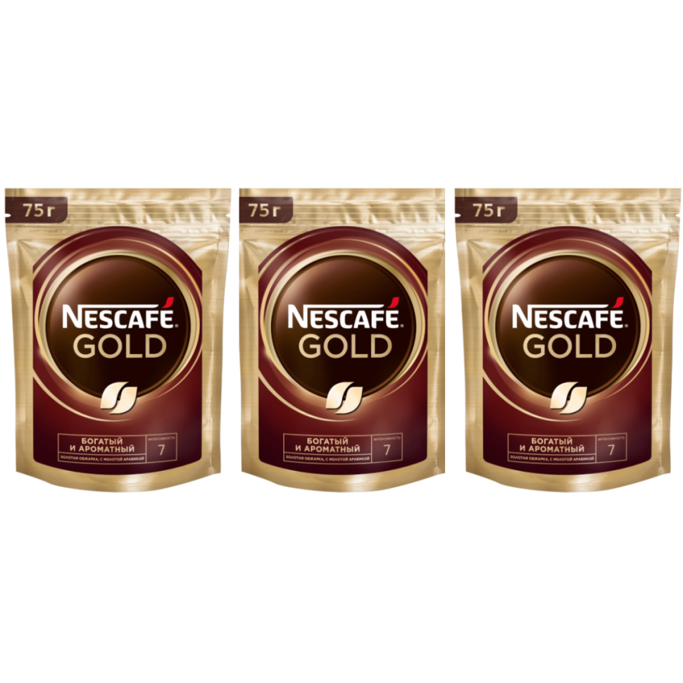 

Кофе растворимый NESCAFE Gold, 75 г х 3 шт, Gold