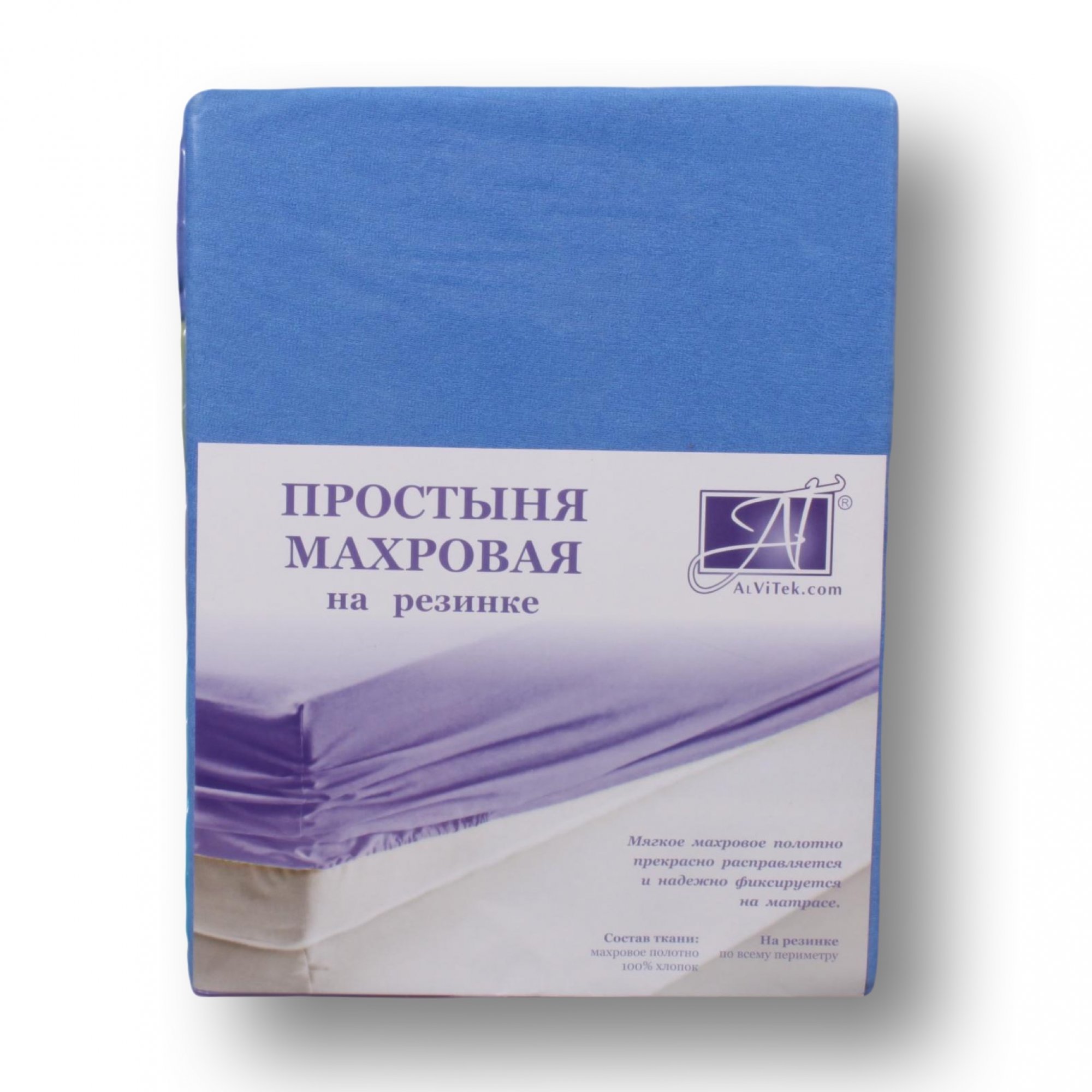 

Простыня на резинке АльВиТек 180х200 см синий, 2000925564548 ПМР-ЛАЗУ-180(180) Лазурь простыня махровая на резинке 180х200+20