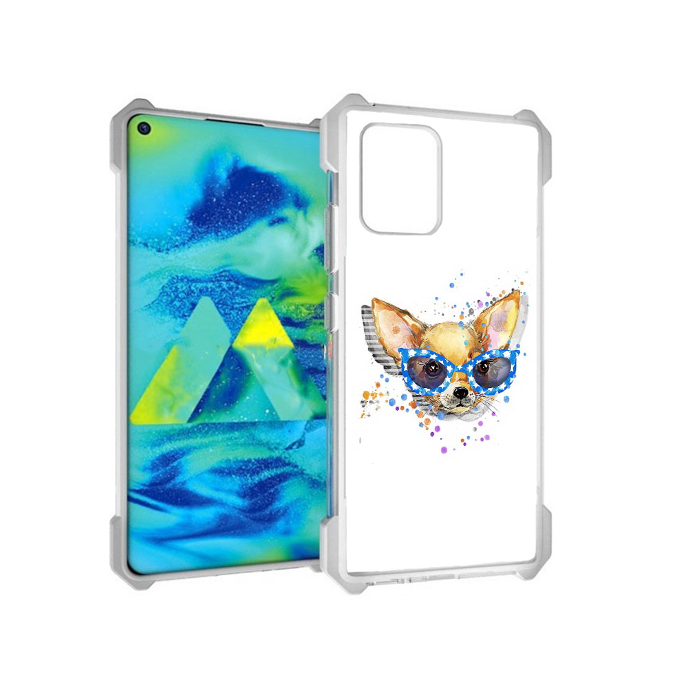 

Чехол MyPads Tocco для Samsung Galaxy S10 Lite чихуа-хуа в очках (PT143840.502.691), Прозрачный, Tocco