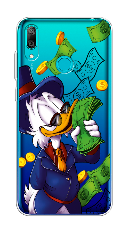 

Чехол на Huawei Y7 2019 "Scrooge McDuck with Money", Синий;зеленый;белый, 68450-6