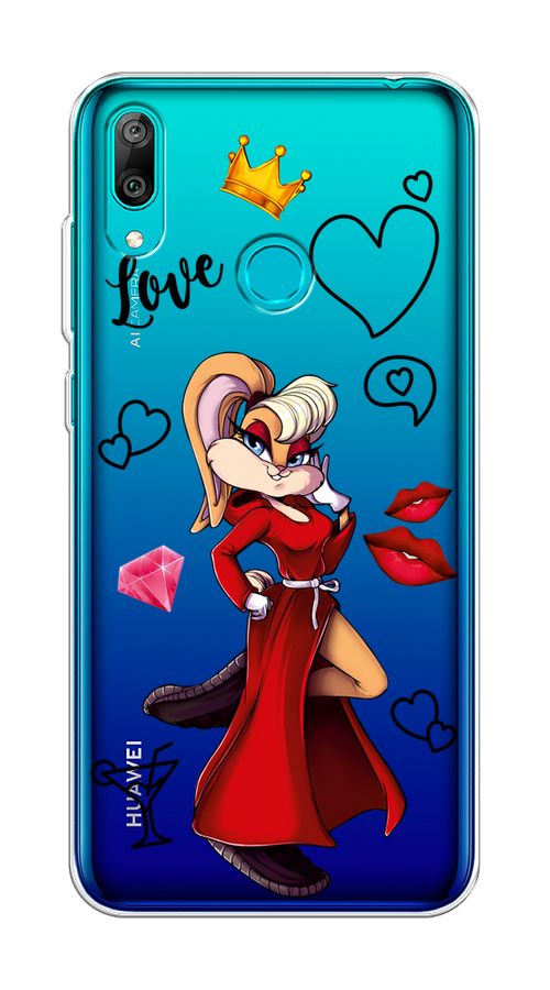 

Чехол на Huawei Y7 2019 "Rich Lola Bunny", Красный;бежевый;оранжевый, 68450-6