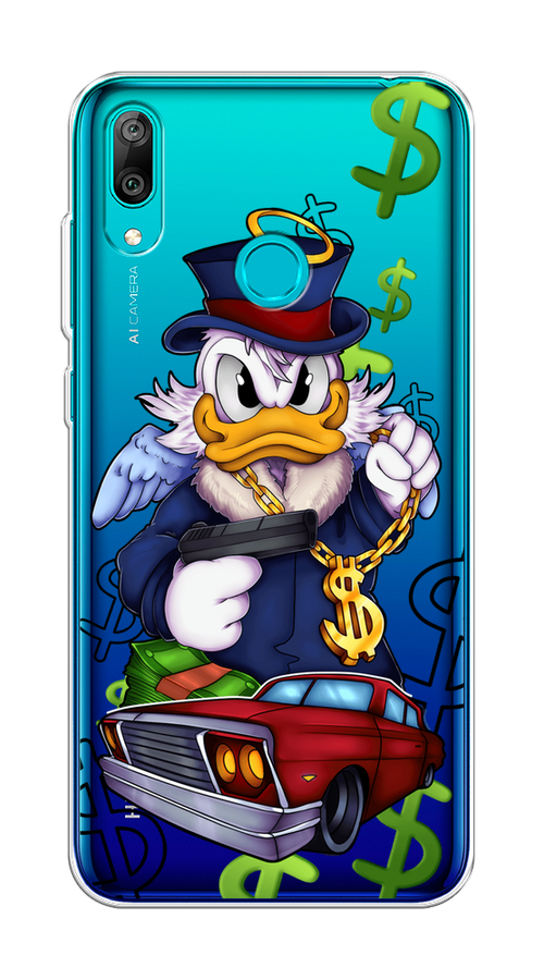 

Чехол на Huawei Y7 2019 "Scrooge McDuck with a Gold Chain", Красный;синий;белый, 68450-6
