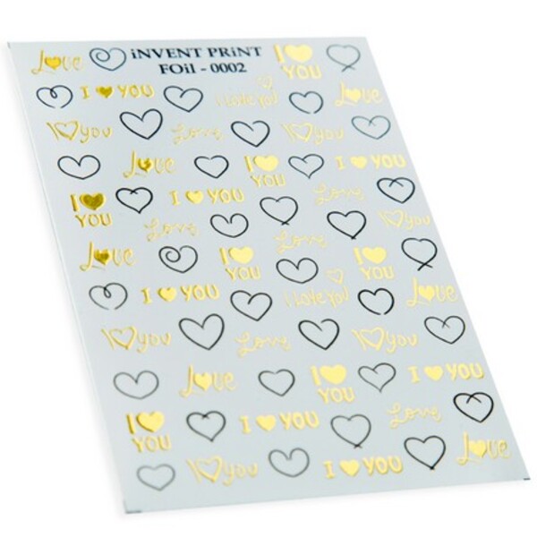 

Фольгированный слайдер iNVENT PRiNT Сердце Любовь Love, FOiL-002, Золотистый;черный
