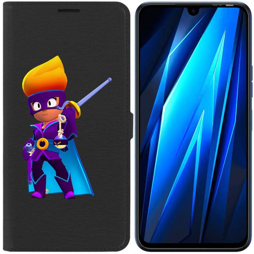 

Чехол-книжка Eco для Tecno Pova 4 Pro Brawl Stars-Амбер де Ла Вега (черный)