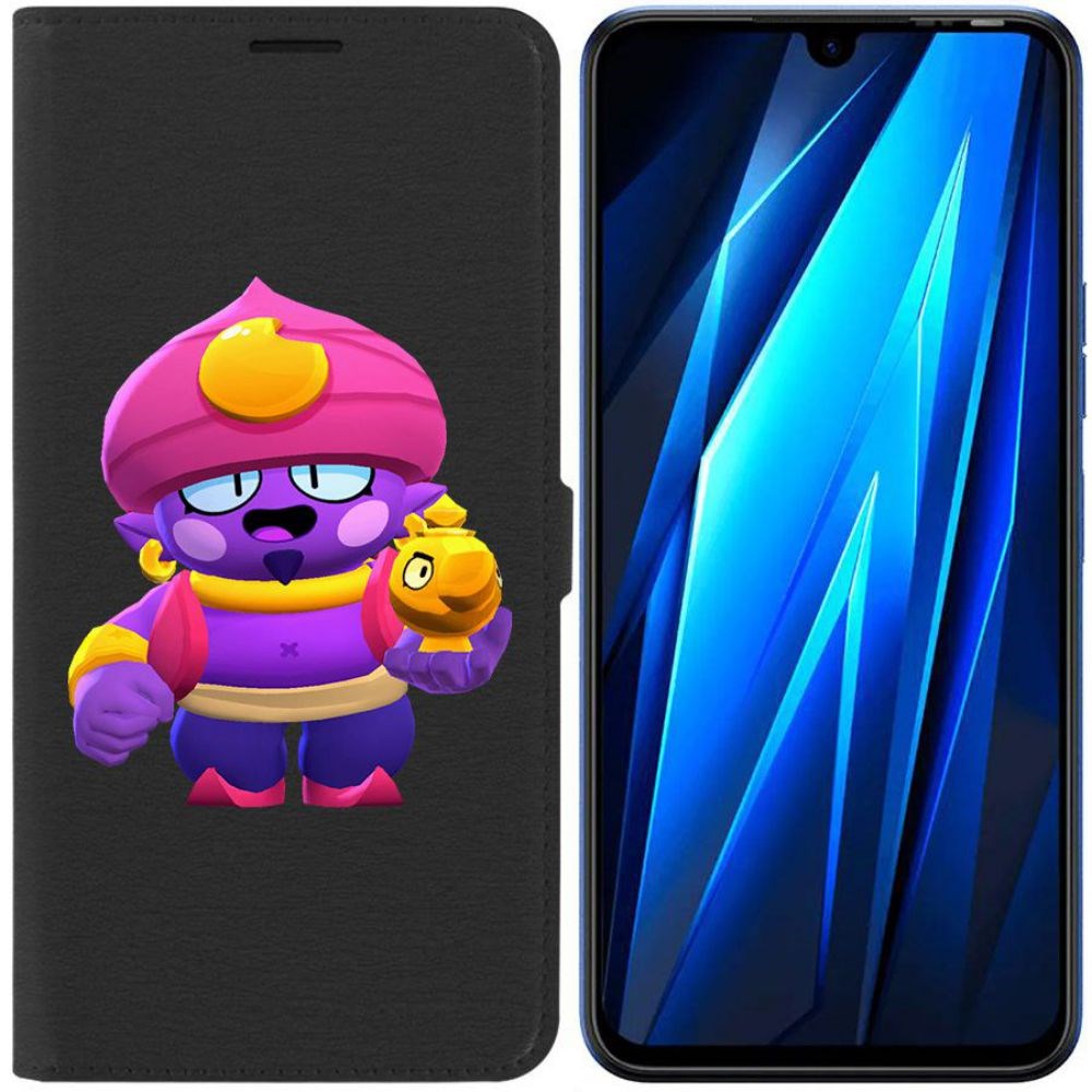 

Чехол-книжка Eco для Tecno Pova 4 Pro Brawl Stars-Джин (черный)