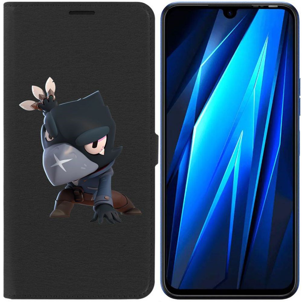

Чехол-книжка Eco для Tecno Pova 4 Pro Brawl Stars-Ворон (черный)