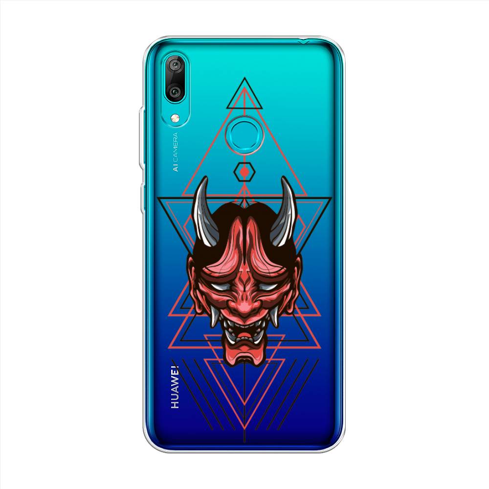 

Чехол на Huawei Y7 2019 "Hanya Oni mask", Серый;красный;черный, 68450-4