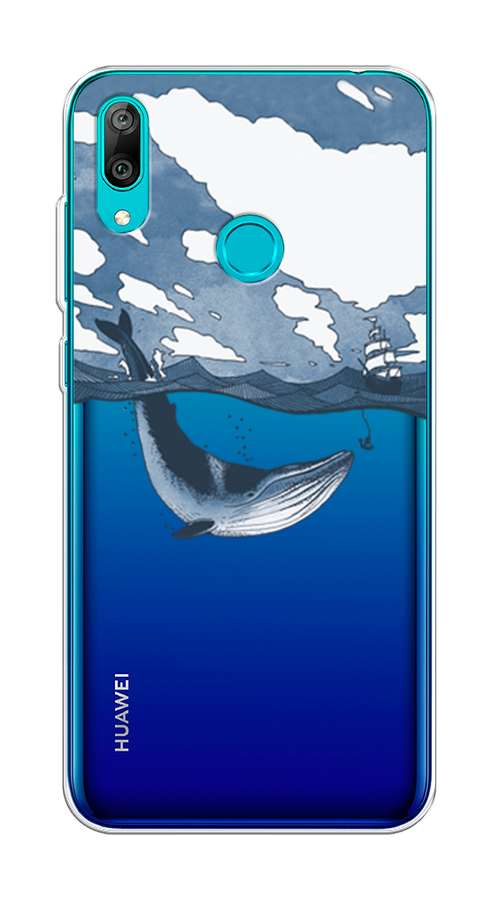 

Чехол на Huawei Y7 2019 "Большой кит", Синий, 68450-1