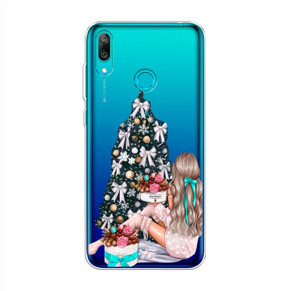 

Чехол на Huawei Y7 2019 "New Year", Зеленый;бежевый;голубой, 68450-5