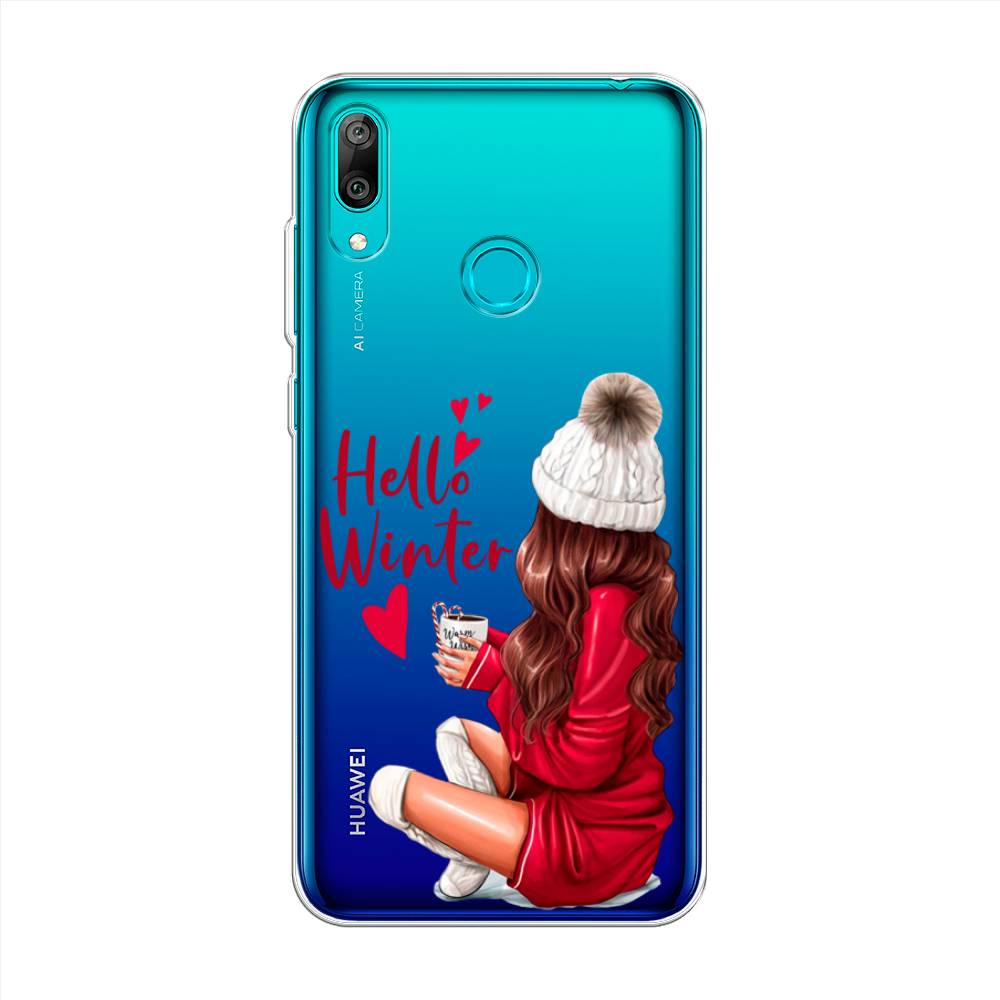 

Чехол на Huawei Y7 2019 "Hello winter", Красный;белый;коричневый, 68450-5