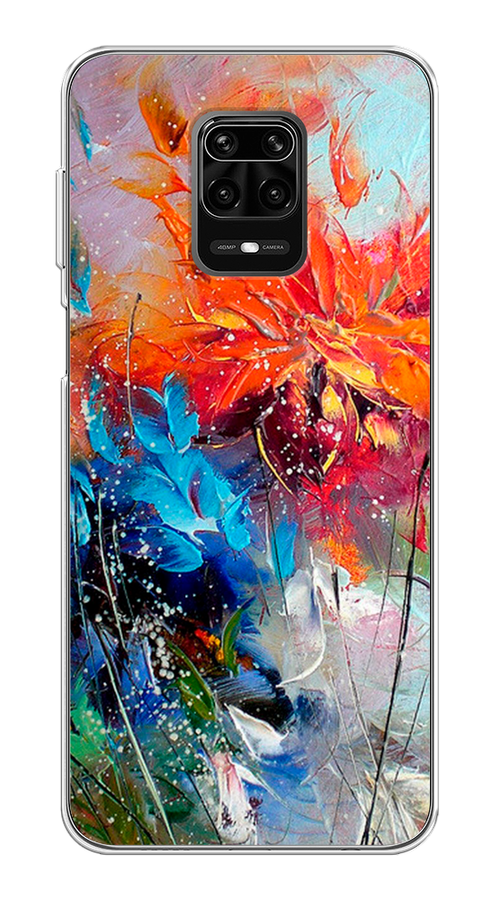 

Чехол на Xiaomi Redmi Note 9 Pro/9S "Абстрактные цветы", Оранжевый;синий, 38050-4