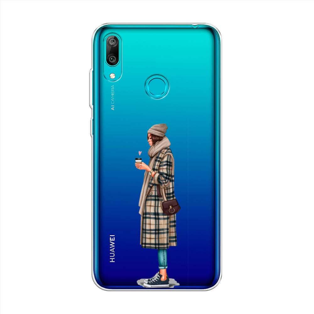 

Чехол на Huawei Y7 2019 "Утренний кофе", Коричневый;бежевый, 68450-6