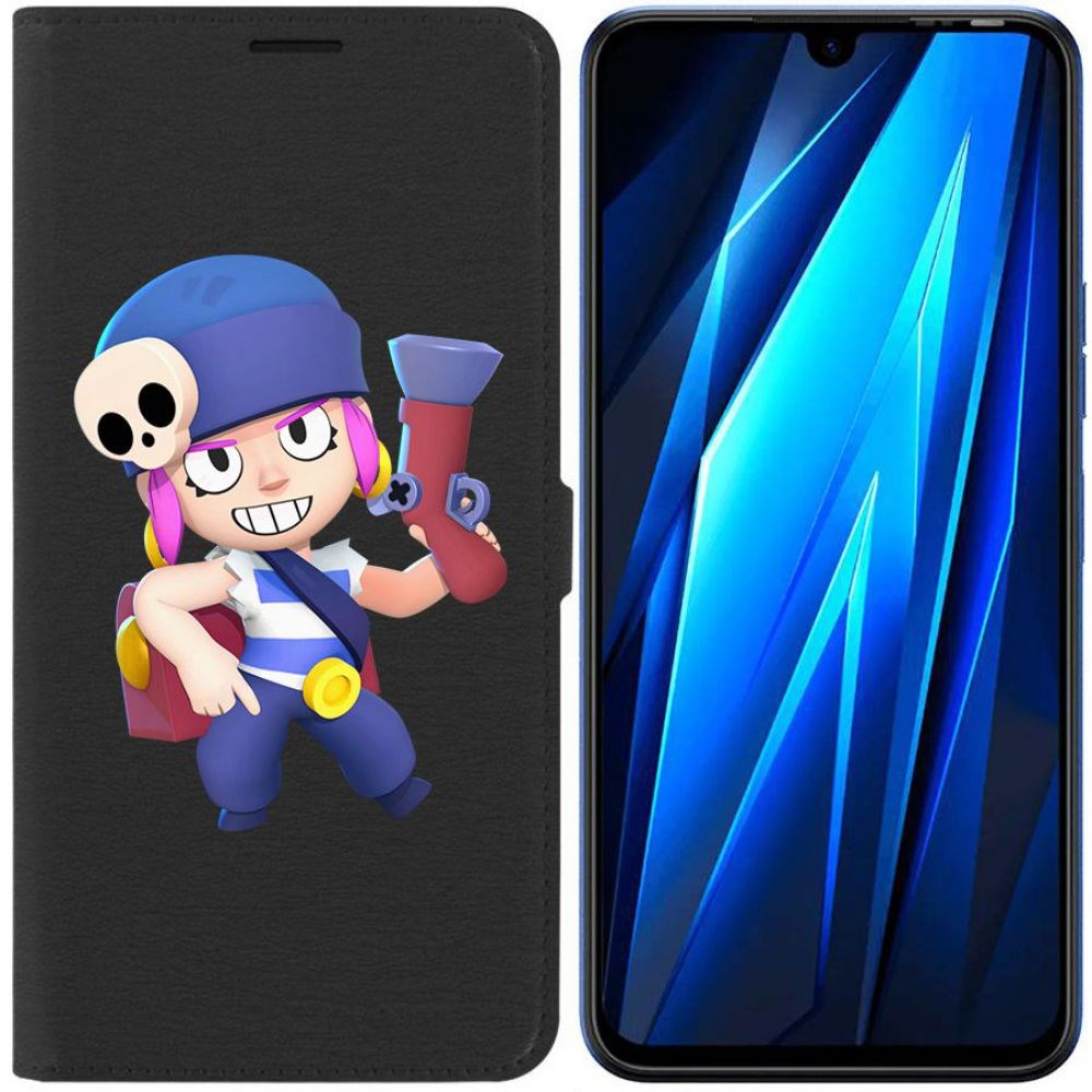

Чехол-книжка Eco для Tecno Pova 4 Pro Brawl Stars-Пенни (черный)