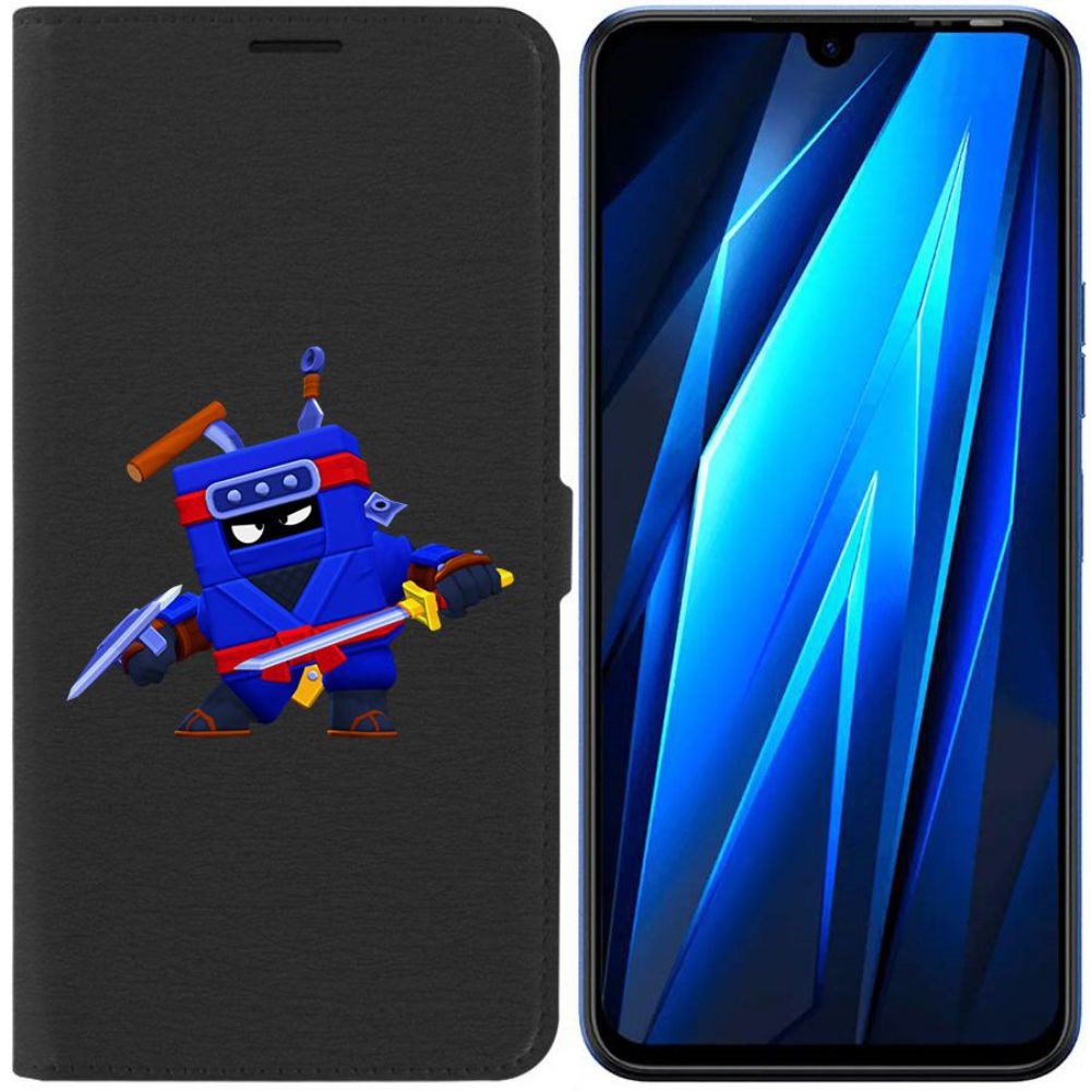 

Чехол-книжка Eco для Tecno Pova 4 Pro Brawl Stars-Ниндзя Эш (черный)