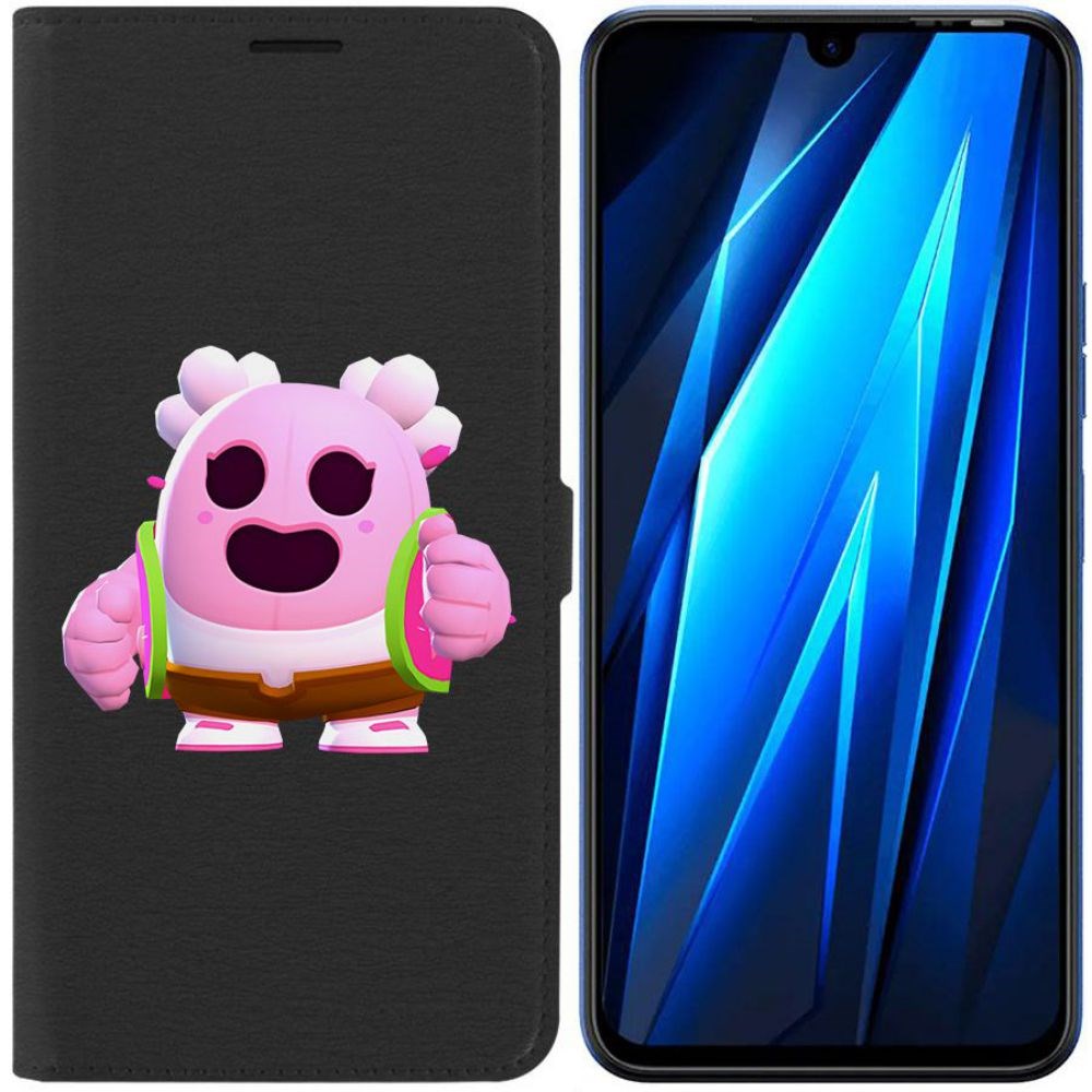 

Чехол-книжка Eco для Tecno Pova 4 Pro Brawl Stars-Сакура Спайк (черный)