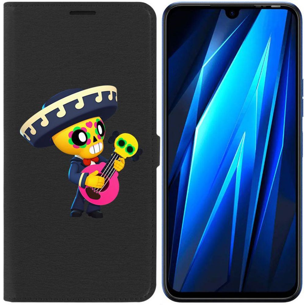 

Чехол-книжка Eco для Tecno Pova 4 Pro Brawl Stars-Поко (черный)