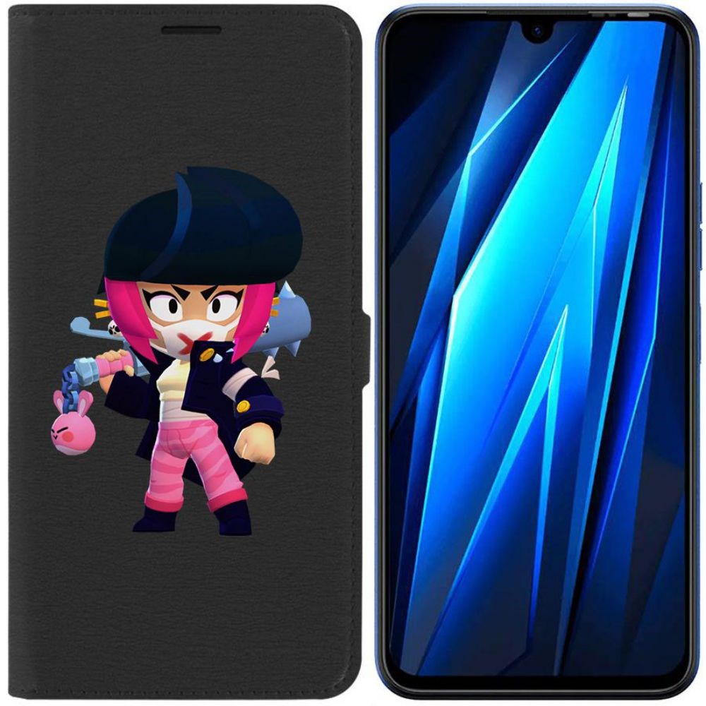 

Чехол-книжка Eco для Tecno Pova 4 Pro Brawl Stars-Ужасная Биби (черный)