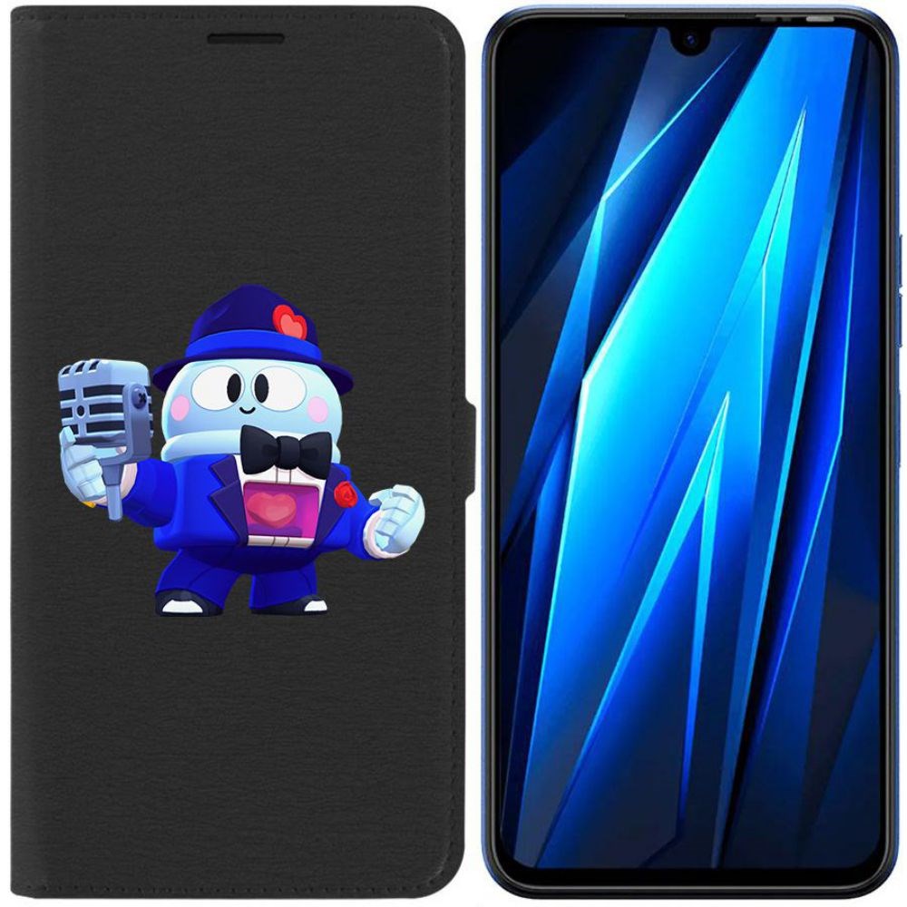 

Чехол-книжка Eco для Tecno Pova 4 Pro Brawl Stars-Стильный Лу (черный)