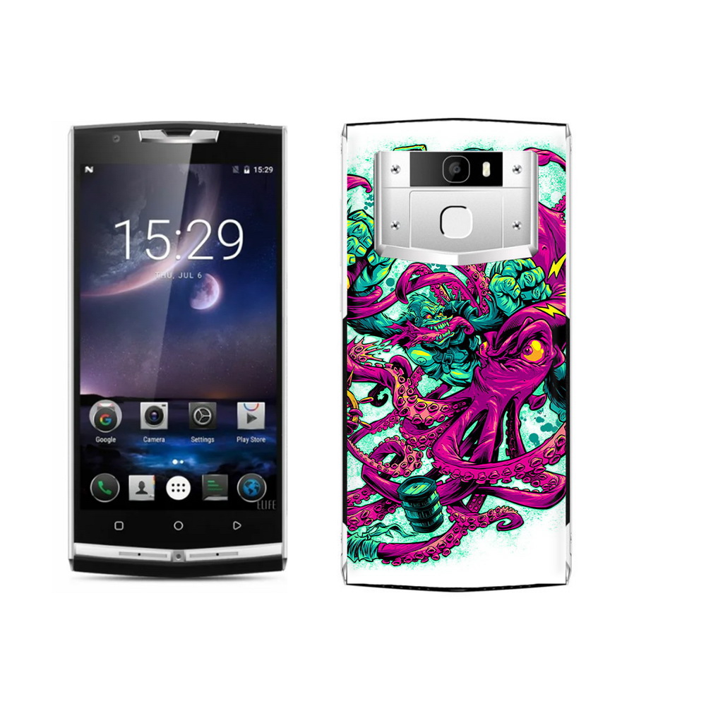 

Чехол MyPads Tocco для Oukitel K10000 Pro фиолетовый кракен, Прозрачный, Tocco