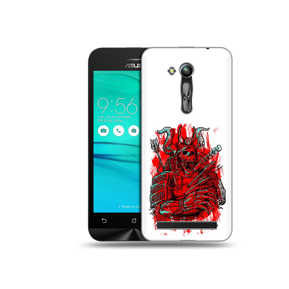 

Чехол MyPads Tocco для Asus ZenFone Go (ZB452KG) красный скелет воин, Прозрачный, Tocco