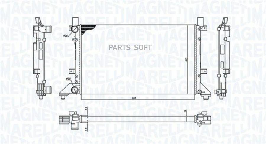 

MAGNETI MARELLI 350213189400 Радиатор охлаждения двигателя VW LT 96- 1шт
