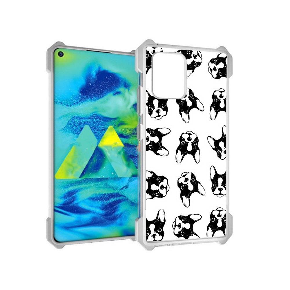 

Чехол MyPads Tocco для Samsung Galaxy S10 Lite черно белые собачки (PT143840.502.683), Прозрачный, Tocco