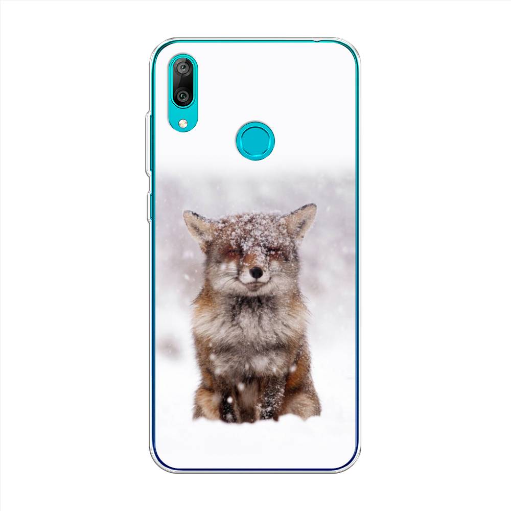 

Чехол на Huawei Y7 2019 "Зимняя лиса", Белый;серый;коричневый, 68450-1