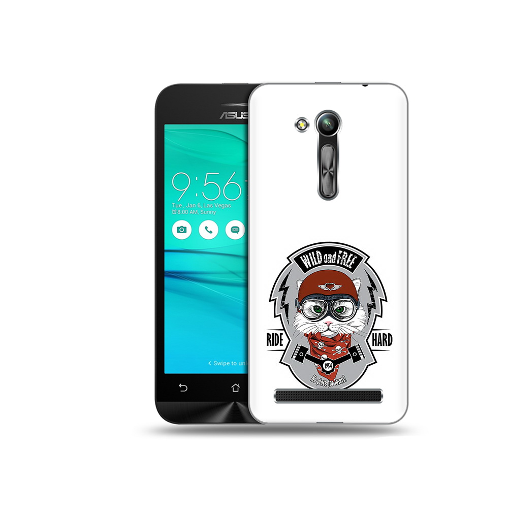 Чехол MyPads Tocco для Asus ZenFone Go (ZB452KG) кошка в шлеме
