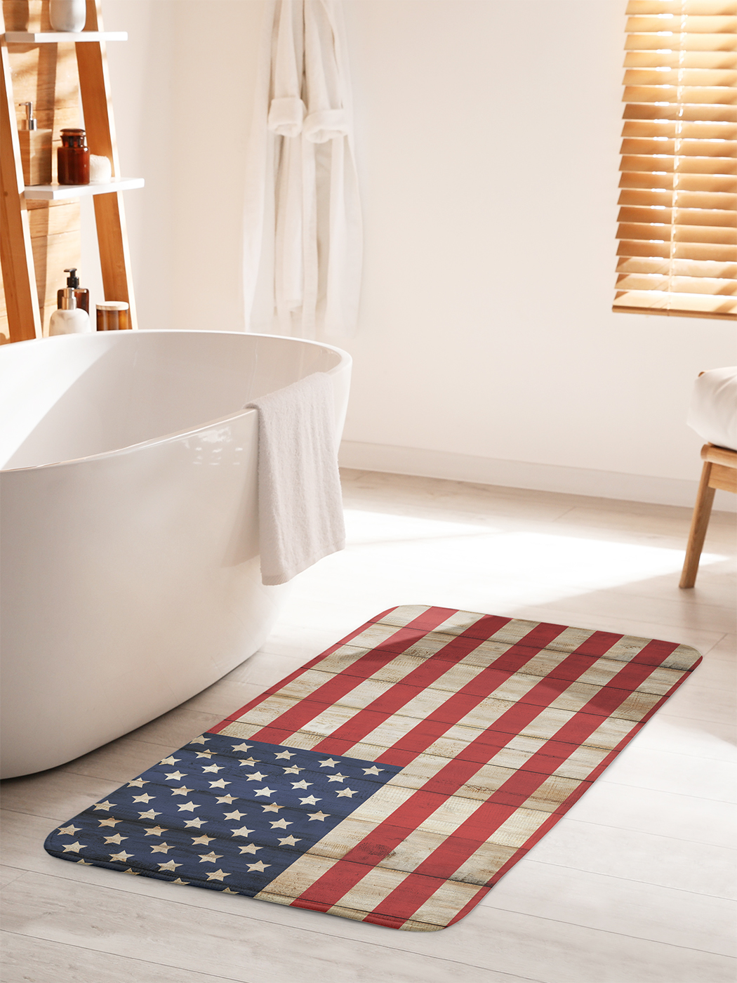 

Коврик для ванной туалета душа JoyArty "Флаг США на вагонке", bath_10165_60x100
