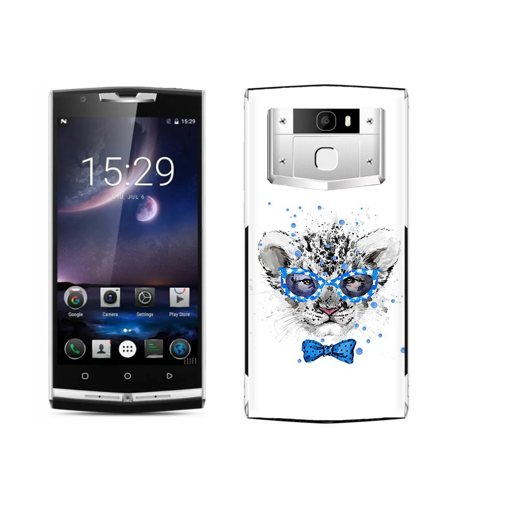 

Чехол MyPads Tocco для Oukitel K10000 Pro тигренок с бабочкой, Прозрачный, Tocco